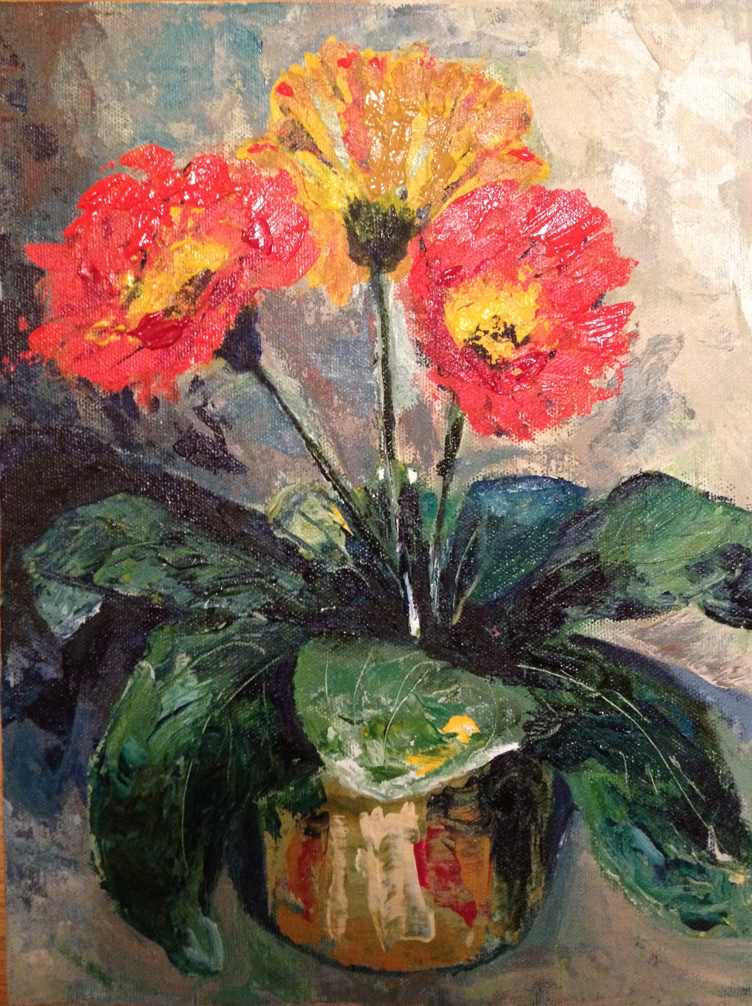 Orange Palette Knife Flowers